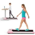 thumbnail image 1 of Costway 0.6-3.8MPH Walking Pad Under Desk Treadmill with Remote Control and LED Display Pink, 1 of 10