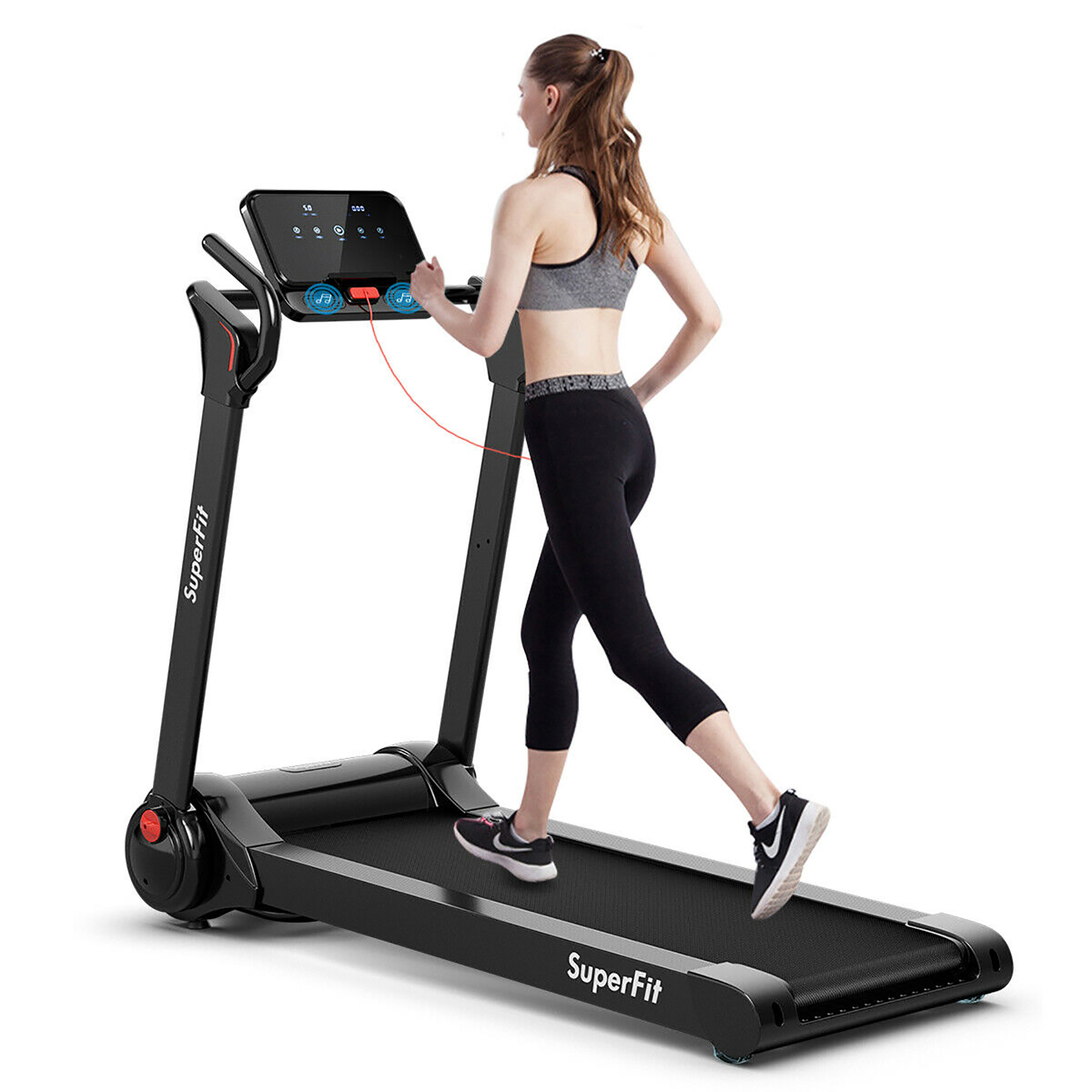 SuperFit 2.25HP Folding Electric Motorized Treadmill With Speaker - image 1 of 10