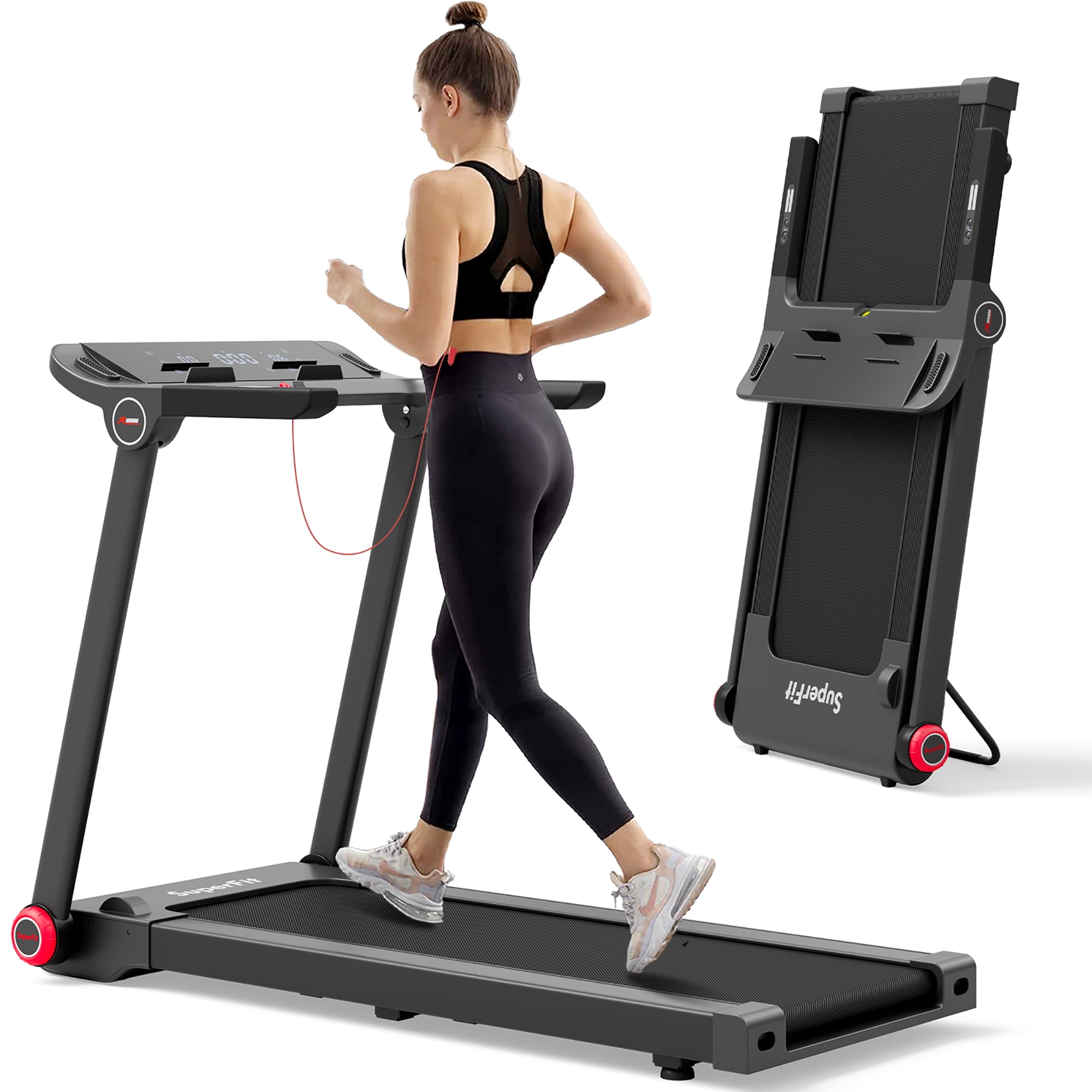 SuperFit 3.75HP Folding Incline Adjustable Treadmill Electric Running Machine W Bluetooth App Walmart
