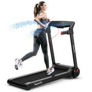 Costway 3HP Folding Electric Treadmill Running Machine w/ Speaker Red