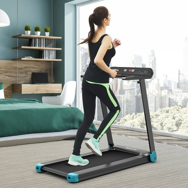 Costway Electric Treadmill Compact Walking Running Machine w/APP Control Speaker