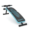 thumbnail image 1 of SuperFit Folding Weight Bench Adjustable Sit-up Board Curved Bench Blue Leather, 1 of 11