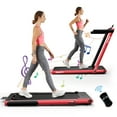 thumbnail image 1 of Costway Up To 7.5MPH 2.25HP 2 in 1 Single Display Screen Treadmill Remote Control W/ APP Control Speaker Red, 1 of 10