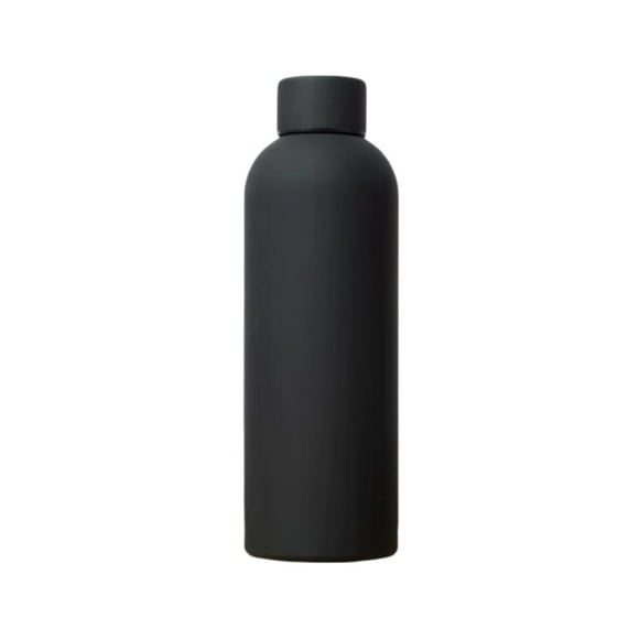 SuperGeneriX 17 oz Matte Finish Stainless Steel Water Bottle | Leak Proof | Wide Mouth & Easy to Open | Easy Grip | Perfect for staying hydrated at School, College, Work, Gym (Black)