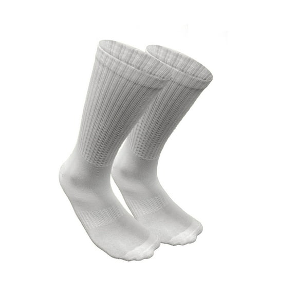 SuperGeneriX Athletic Crew Socks for Men | Crew Length Socks for Sports | Polyester Crew Length Socks | Pack of 6 (US, Alpha, One Size, Regular, Regular, 6, White)