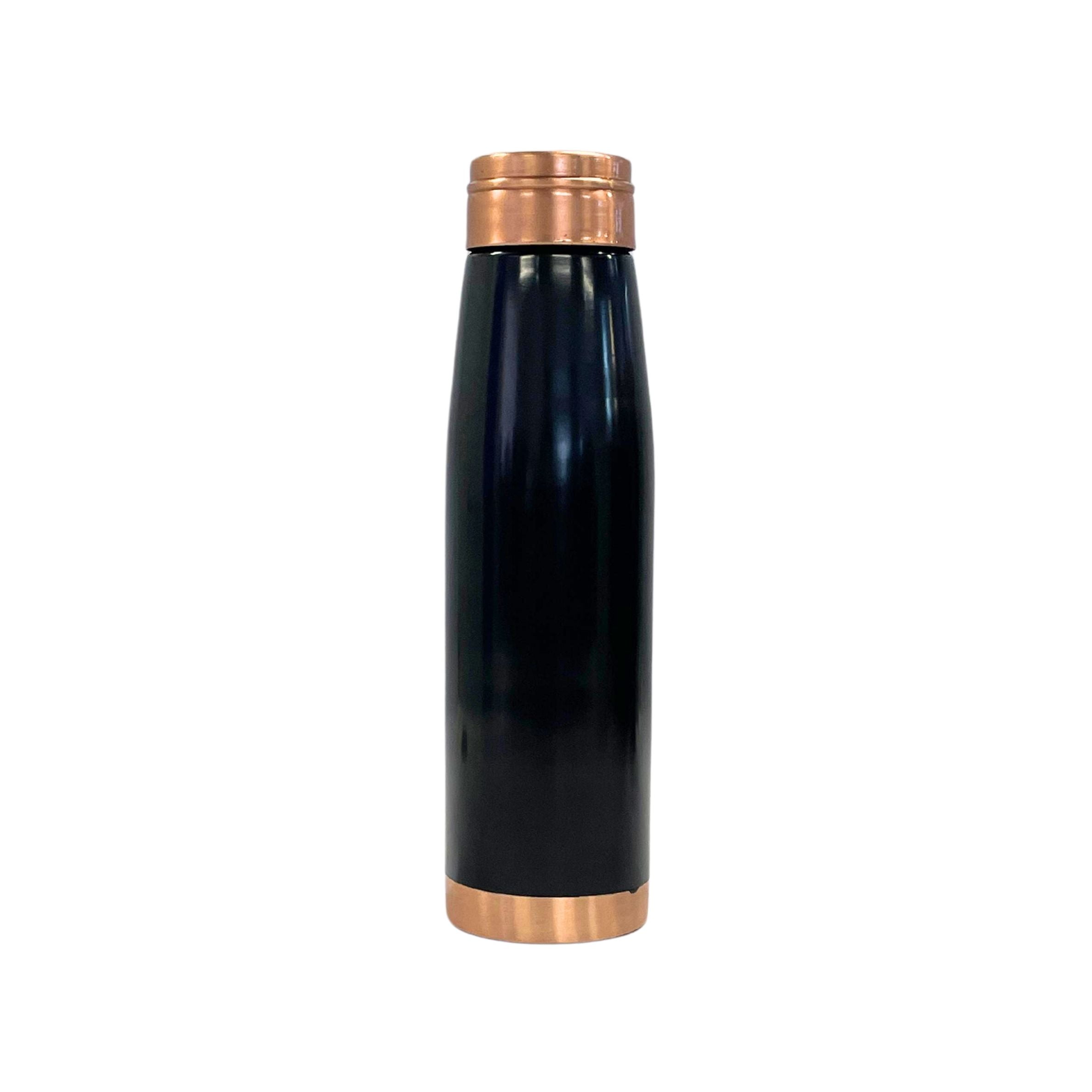 SuperGeneriX 34 oz Copper Water Bottle - Leakproof Durable Metal Travel Bottle (Black)