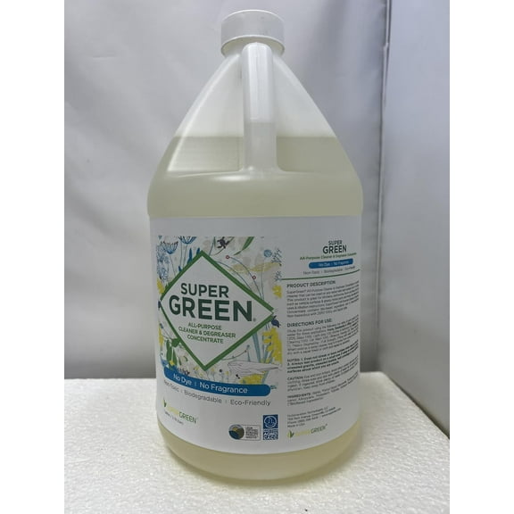SuperGreen All-Purpose Cleaner | Scent Free | One Gallon Concentrate | 1 Pack