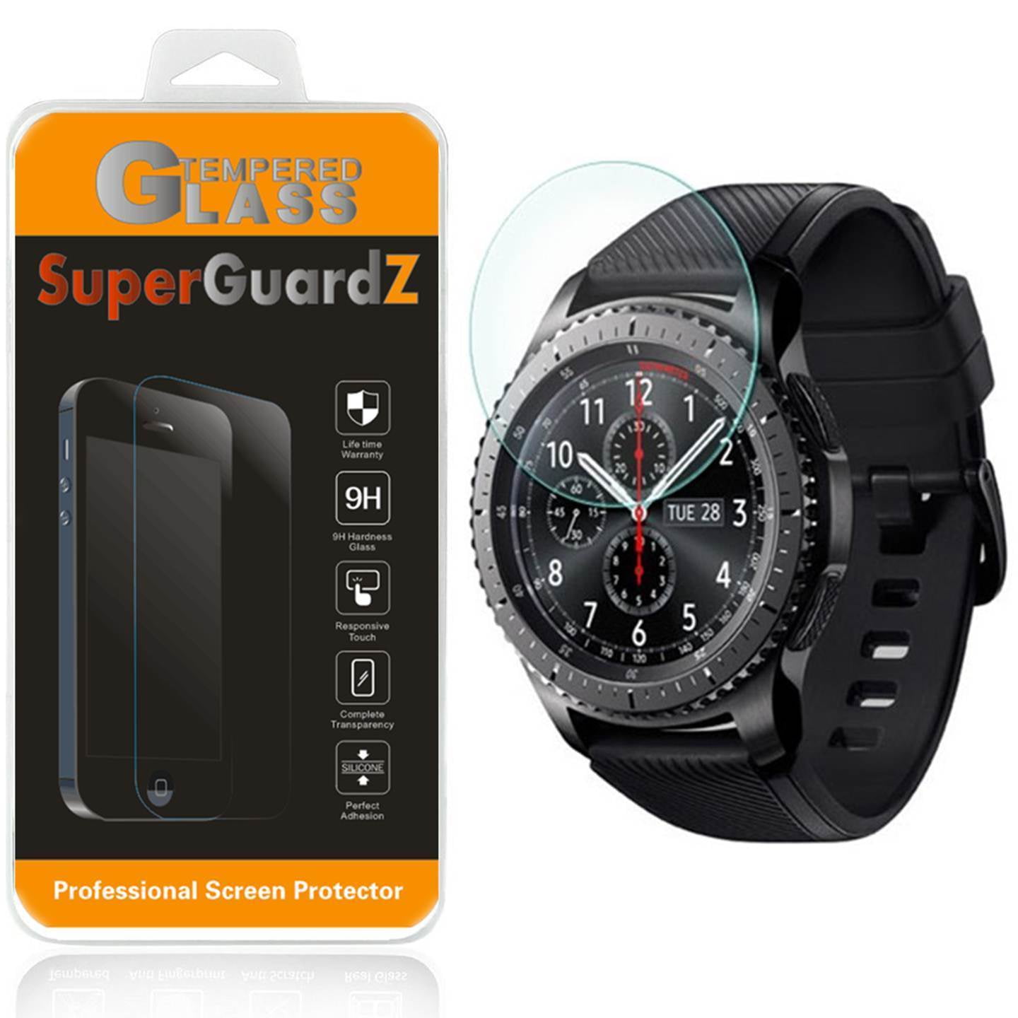 SuperGuardZ 2 PACK Tempered Glass Screen Protector For Samsung Galaxy Watch 42 mm Samsung Gear S2 Gear S2 Classic Gear Sport 2 Stylus Pen Walmart Business Supplies