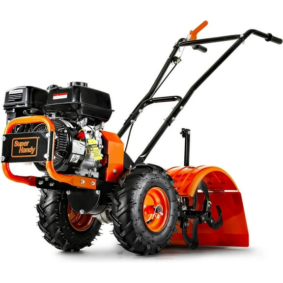 "SuperHandy ROTO 7HP Rear Tine Tiller - Heavy-Duty Garden Soil Cultivator, 16"" Tilling Width, 12"" Depth"