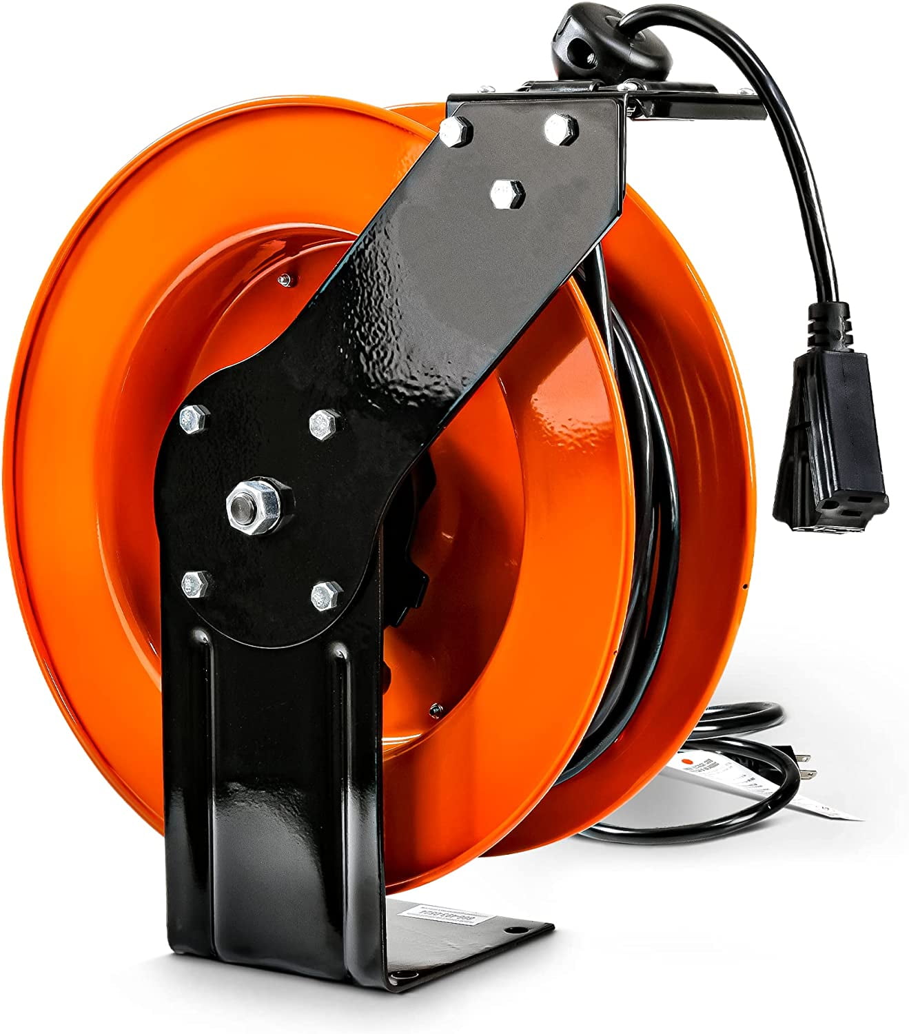 SuperHandy Outdoor Electrical Power Winder, Extension Cord Reel Retractable 12AWG x 80' Foot