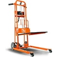 thumbnail image 1 of SuperHandy Material Lift Winch Stacker, Pallet Truck Dolly, Lift Table, Fork Lift, 330 Lbs 40" Max Lift w/ 8" Wheels, Swivel Casters, 1 of 7
