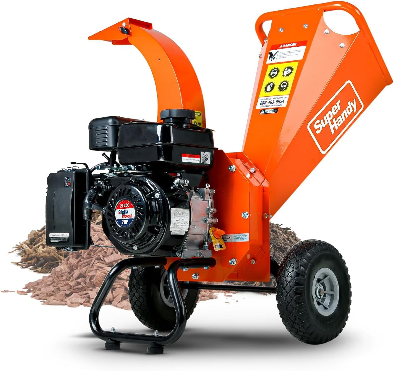"SuperHandy Mini Wood Chipper Small Yard Machine, 7HP Gas Powered