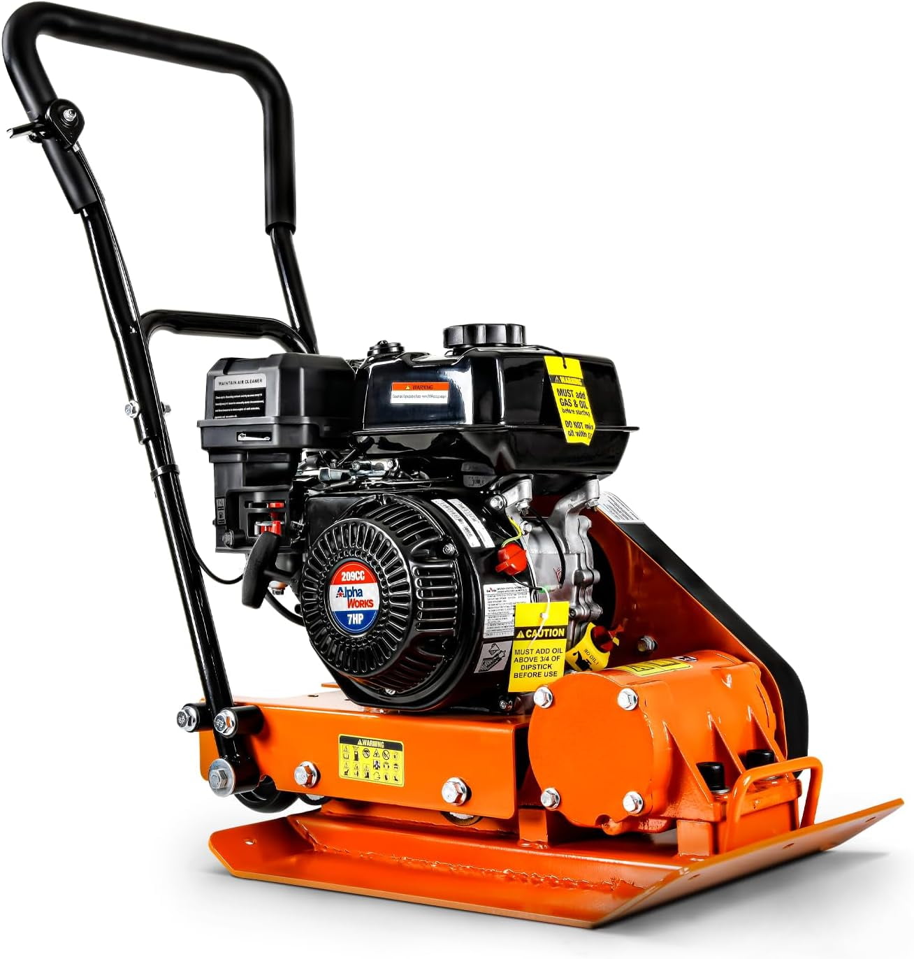 SuperHandy Plate Compactor - 7HP Gas Engine, 4200 lb. Compact Force, 12" Max