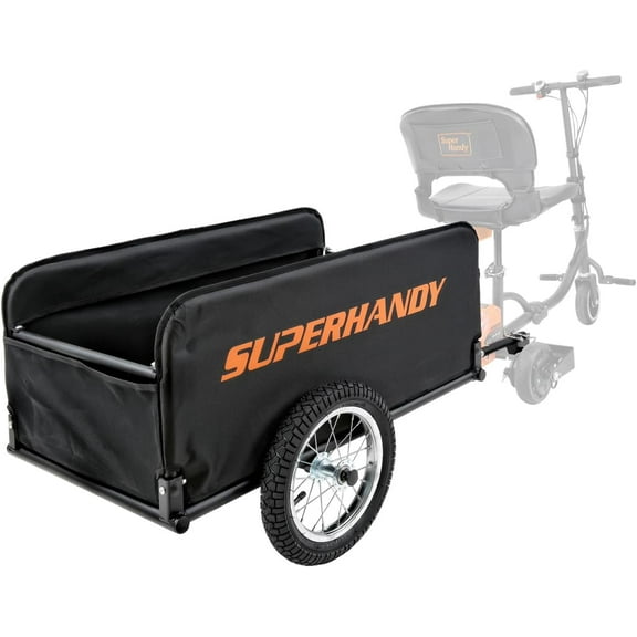 SuperHandy Scooter Cargo Trailer - 155 lbs Capacity, Tool-Free Setup, Fits GUT112/GUT140/GUT142 Scooters