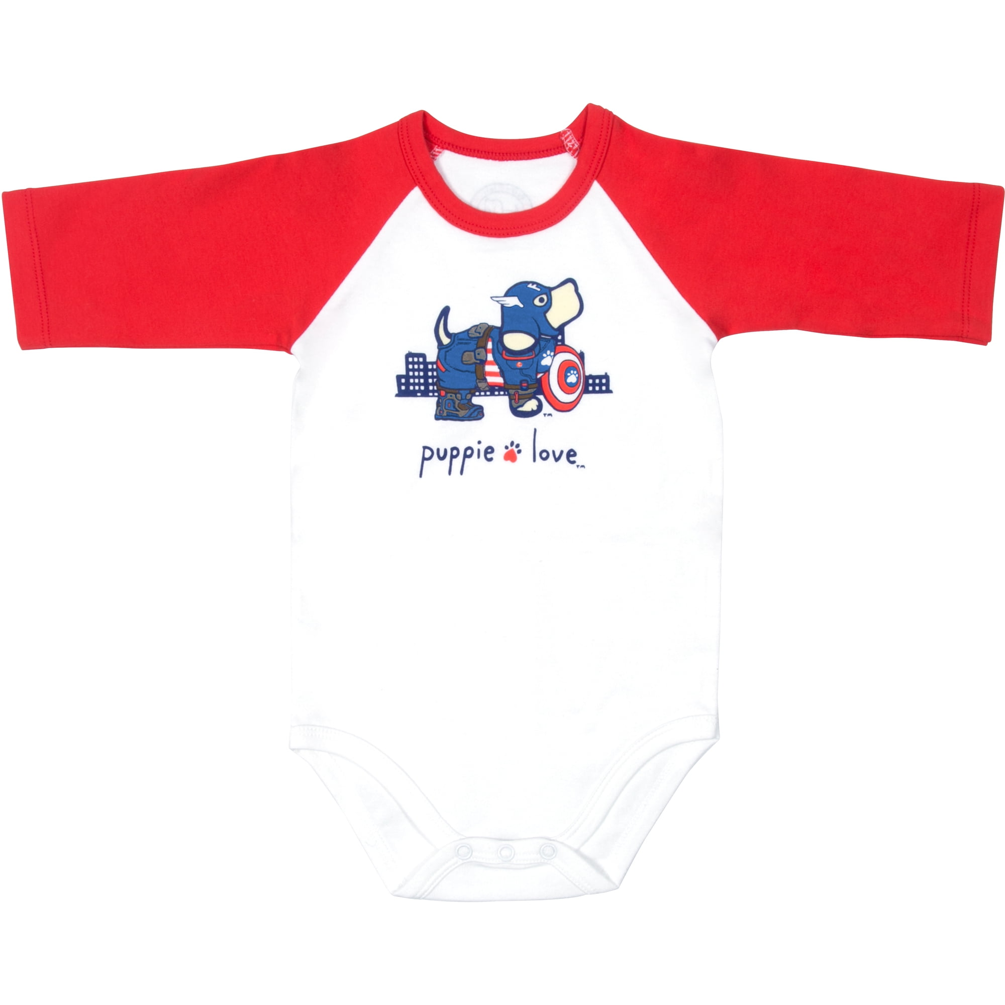 SuperHero - 12-24 Months 3/4 Length Red Sleeve Onesie