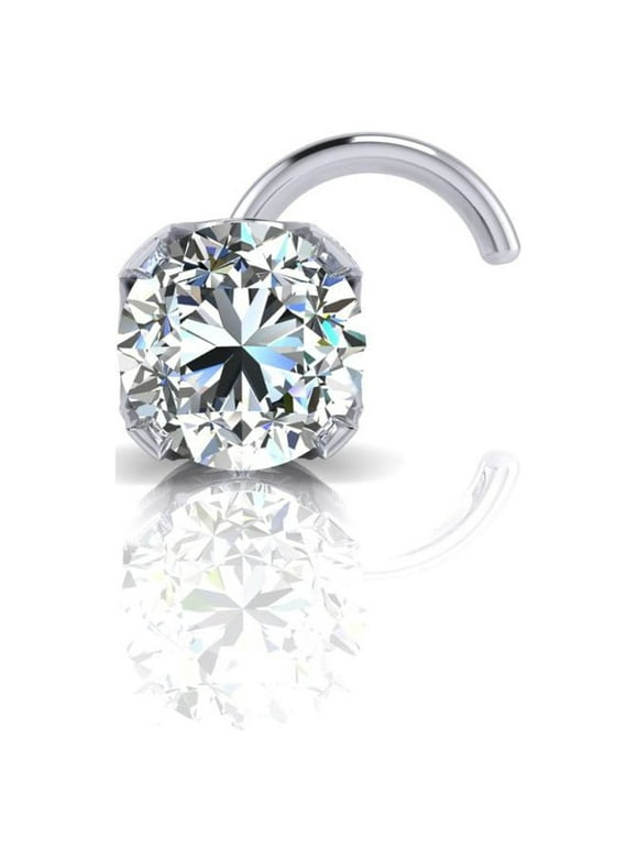 SuperJeweler 0.015ct 1.5mm Diamond Nose Ring In 14K White Gold For Women and Men