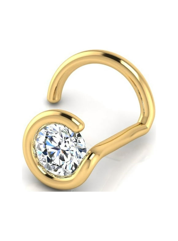 SuperJeweler 0.02ct 1.5mm Diamond Nose Ring In 14K Yellow Gold For Women and Men