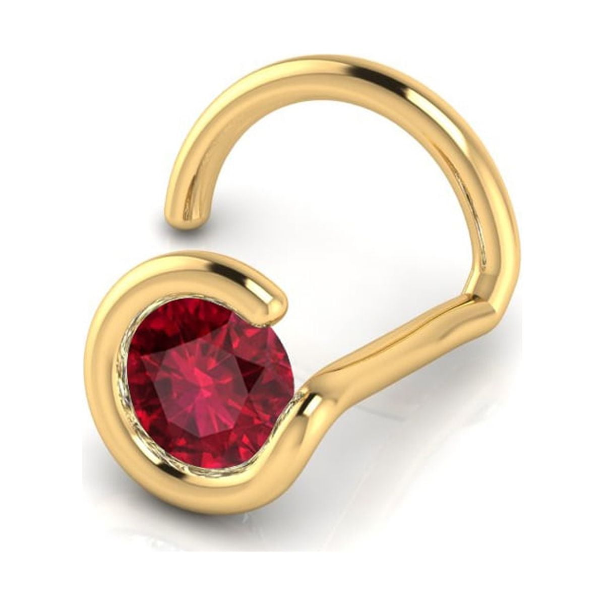 SuperJeweler 0.02ct 1.5mm Ruby Nose Ring In 14K Yellow Gold For