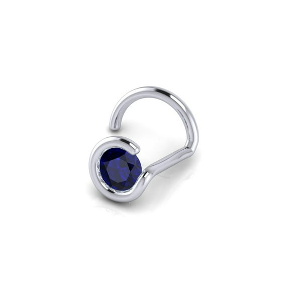 SuperJeweler 0.02ct 1.5mm Sapphire Nose Ring In 14K White Gold For Women