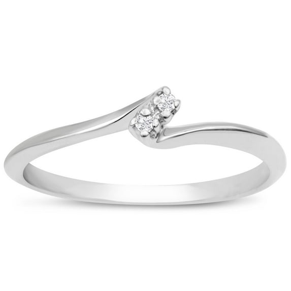 SuperJeweler 0.02ct Two Diamond Promise Ring In 10 Karat White Gold For Women