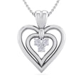 thumbnail image 1 of SuperJeweler 0.04 Carat Three Diamond Heart Necklace in 14 Karat White Gold, 18 inches for Women, 1 of 6