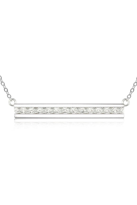0.13 Carat Diamond Bar Necklace, 17 inches for Women