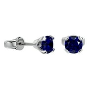 SUPERJEWELER 0.60 Carat Blue Sapphire Stud Earrings for Women in 14 Karat White Gold Filled, Elegant Blue Sapphire Earrings for Women, Classic Stud Earrings