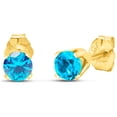 thumbnail image 1 of SuperJeweler 0.60 Carat Blue Topaz Stud Earrings in 14 Karat Yellow Gold Filled for Women, 1 of 7