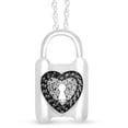thumbnail image 1 of SuperJeweler 0.63 Carat Black and White Diamond Heart Lock Necklace In Sterling Silver, 18 Inches For Women, 1 of 6