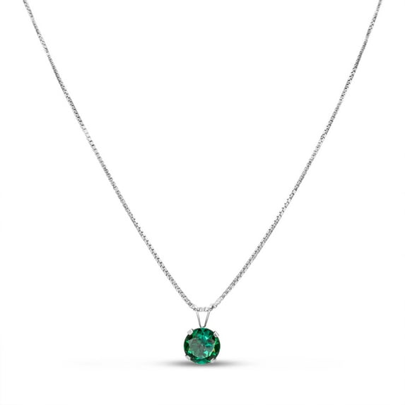 SuperJeweler 1 1/2 Carat Created Emerald Necklace In Sterling Silver, 8MM, 18 Inches For Women