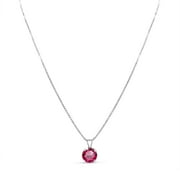 SuperJeweler 1 1/2 Carat Created Ruby Necklace In Sterling Silver, 8MM, 18 Inches For Women