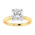 thumbnail image 1 of SuperJeweler 1 1/2 Carat Cushion Cut Moissanite Solitaire Engagement Ring in 14 Karat Yellow Gold, 1 of 5