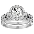 thumbnail image 1 of SuperJeweler 1 1/2 Carat Halo Moissanite Bridal Set In 14 Karat White Gold For Women, 1 of 3