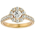thumbnail image 1 of SuperJeweler 1 1/2 Carat Halo Moissanite Engagement Ring In 14 Karat Yellow Gold For Women, 1 of 6