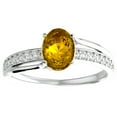 thumbnail image 1 of SuperJeweler 1 1/2 Carat Oval Shape Citrine and Diamond Ring In Sterling Silver For Women, 1 of 6