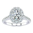 thumbnail image 1 of SuperJeweler 1 1/2 Carat Oval Shape Halo Diamond Engagement Ring in 14 Karat White Gold for Women, 1 of 6