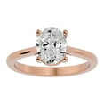 thumbnail image 1 of SuperJeweler 1 1/2 Carat Oval Shape Moissanite Solitaire Engagement Ring in 14 Karat Rose Gold for Women, 1 of 6