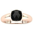 thumbnail image 1 of SuperJeweler 1 1/2 Carat Rose Cut Cushion Cut Black Diamond Solitaire Engagement Ring In 14 Karat Rose Gold For Women, 1 of 6