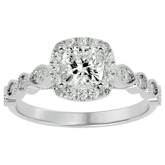 SuperJeweler 1 1/3 Carat Cushion Shape Diamond Engagement Ring In 14 Karat White Gold For Women