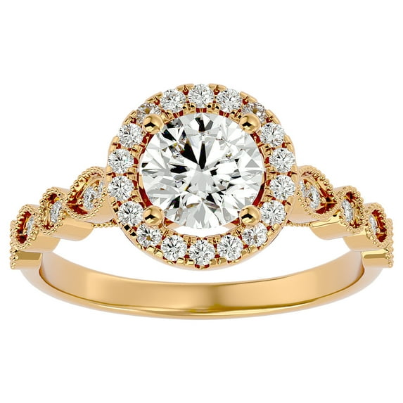 SuperJeweler 1 1/3 Carat Halo Diamond Engagement Ring In 14 Karat Yellow Gold For Women