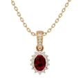thumbnail image 1 of SuperJeweler 1 1/3 Carat Oval Shape Garnet and Diamond Necklace In 14 Karat Yellow Gold, 18 Inches For Women, 1 of 6
