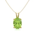 thumbnail image 1 of SuperJeweler 1 1/3 Carat Oval Shape Peridot Necklace in 14K Yellow Gold Over Sterling Silver, 18 inches for Women, 1 of 5