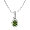 thumbnail image 1 of SuperJeweler 1 1/3 Carat Oval Shape Peridot and Diamond Necklace In 14 Karat White Gold, 18 Inches For Women, 1 of 8
