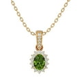 thumbnail image 1 of SuperJeweler 1 1/3 Carat Oval Shape Peridot and Diamond Necklace In 14 Karat Yellow Gold, 18 Inches For Women, 1 of 6