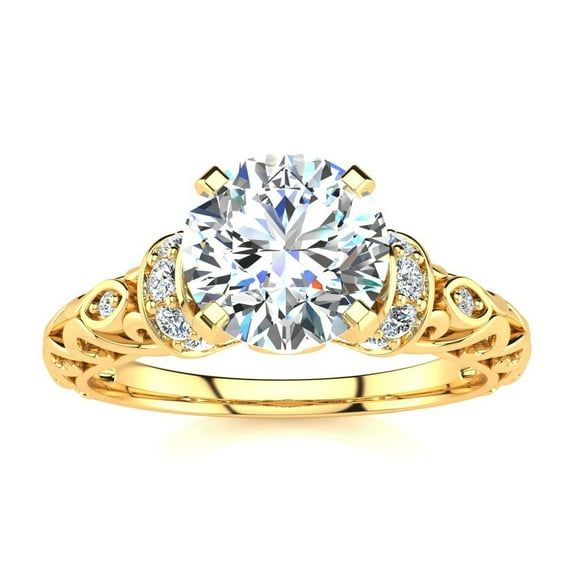 SuperJeweler 1 1/4 Carat Vintage Diamond Engagement Ring In 14 Karat Yellow Gold For Women