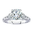 thumbnail image 1 of SuperJeweler 1 1/4 Carat Vintage Moissanite Engagement Ring In 14 Karat White Gold For Women, 1 of 6
