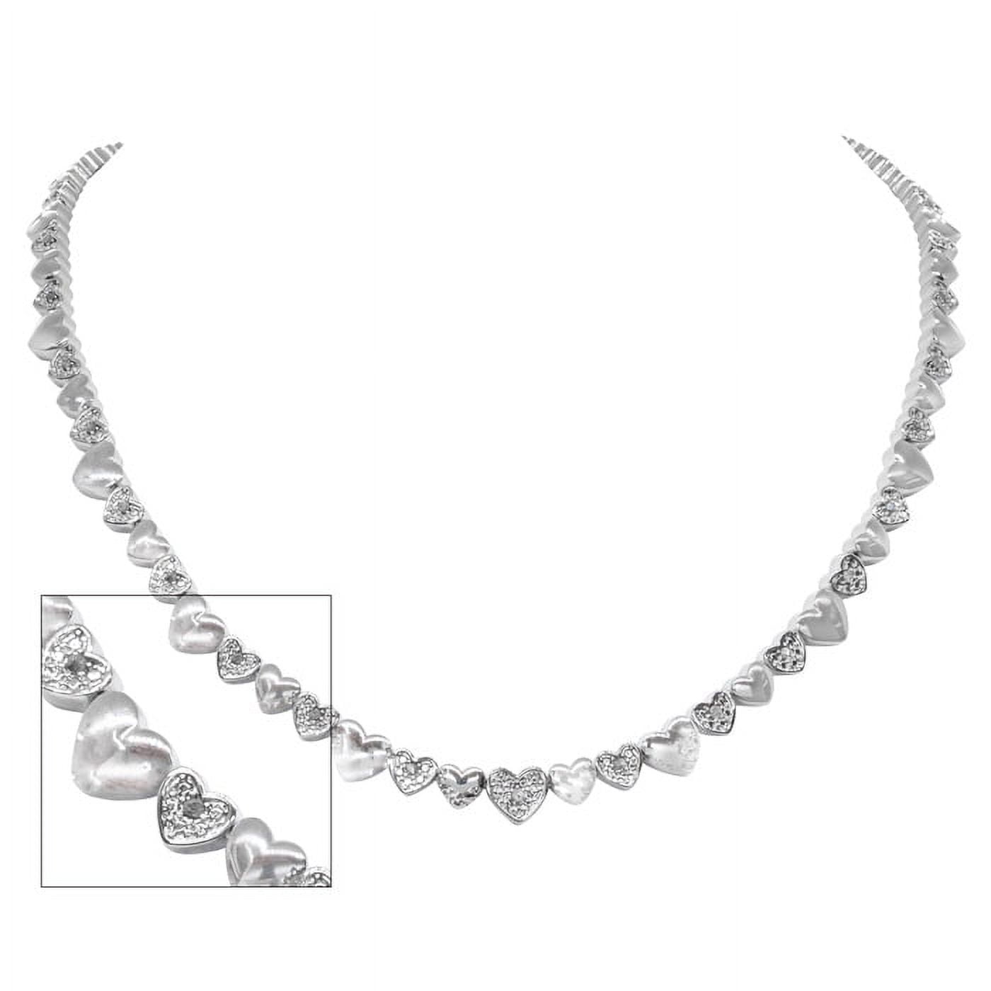 Bling Jewelry Bridal Love Tennis Collar Necklace heart Shaped CZ Silver  Plated - Walmart.com