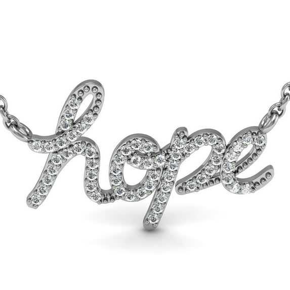 SuperJeweler 1/2 Carat Diamond Hope Necklace in Sterling Silver, 18 inches for Women