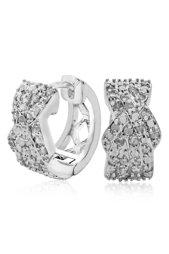 1/2 Carat Diamond Huggie Hoop Earrings, 1/2 Inch For Women