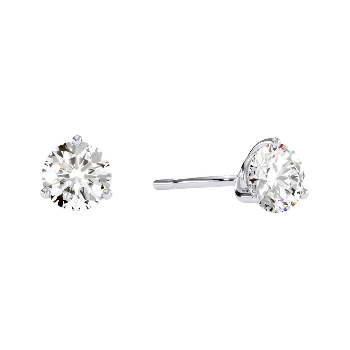 SuperJeweler 1/2 Carat Diamond Martini Stud Earrings in 14 Karat White Gold  for Women, Teens and Girls! 